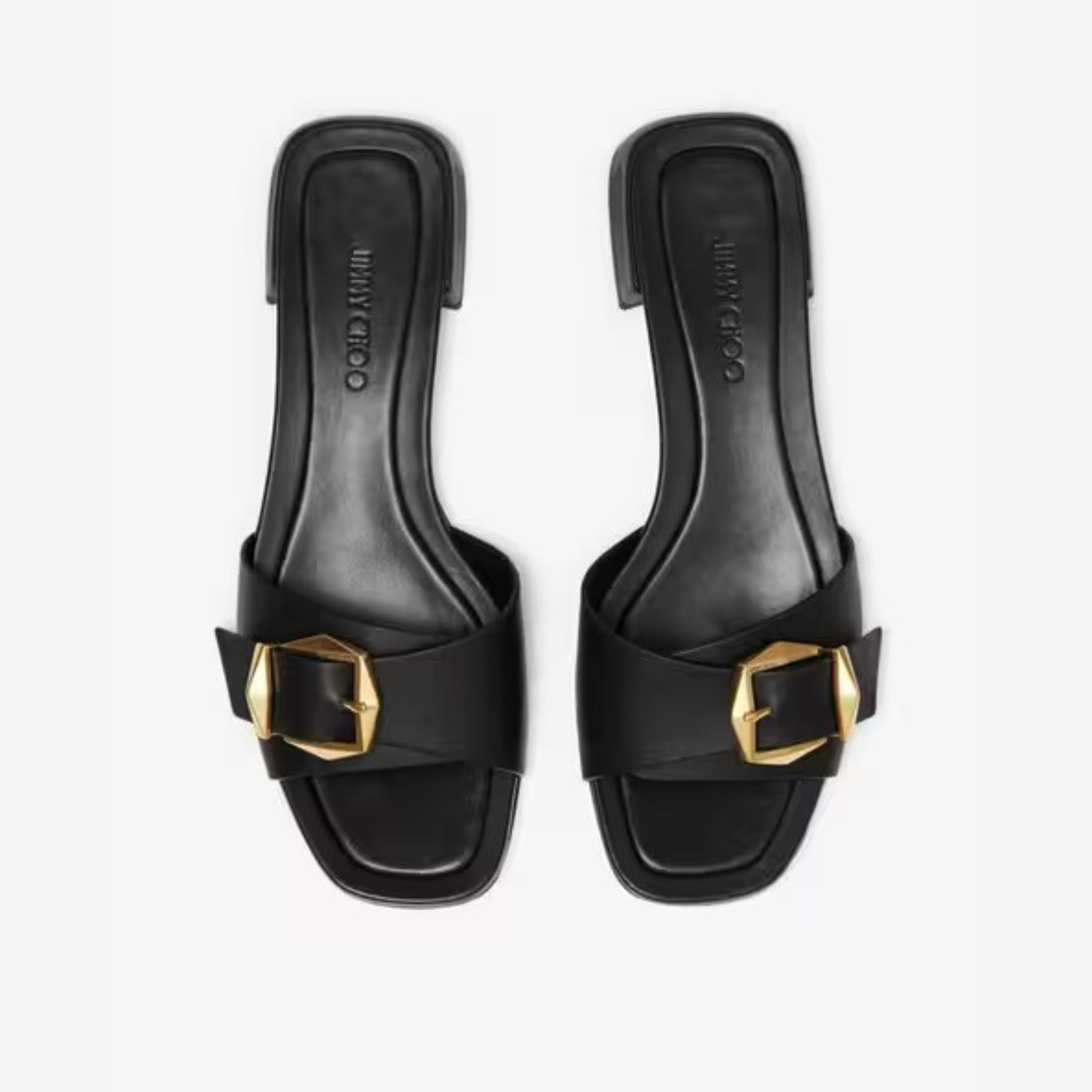 JIMMY CHOO Hawke Leather Flat Sandals