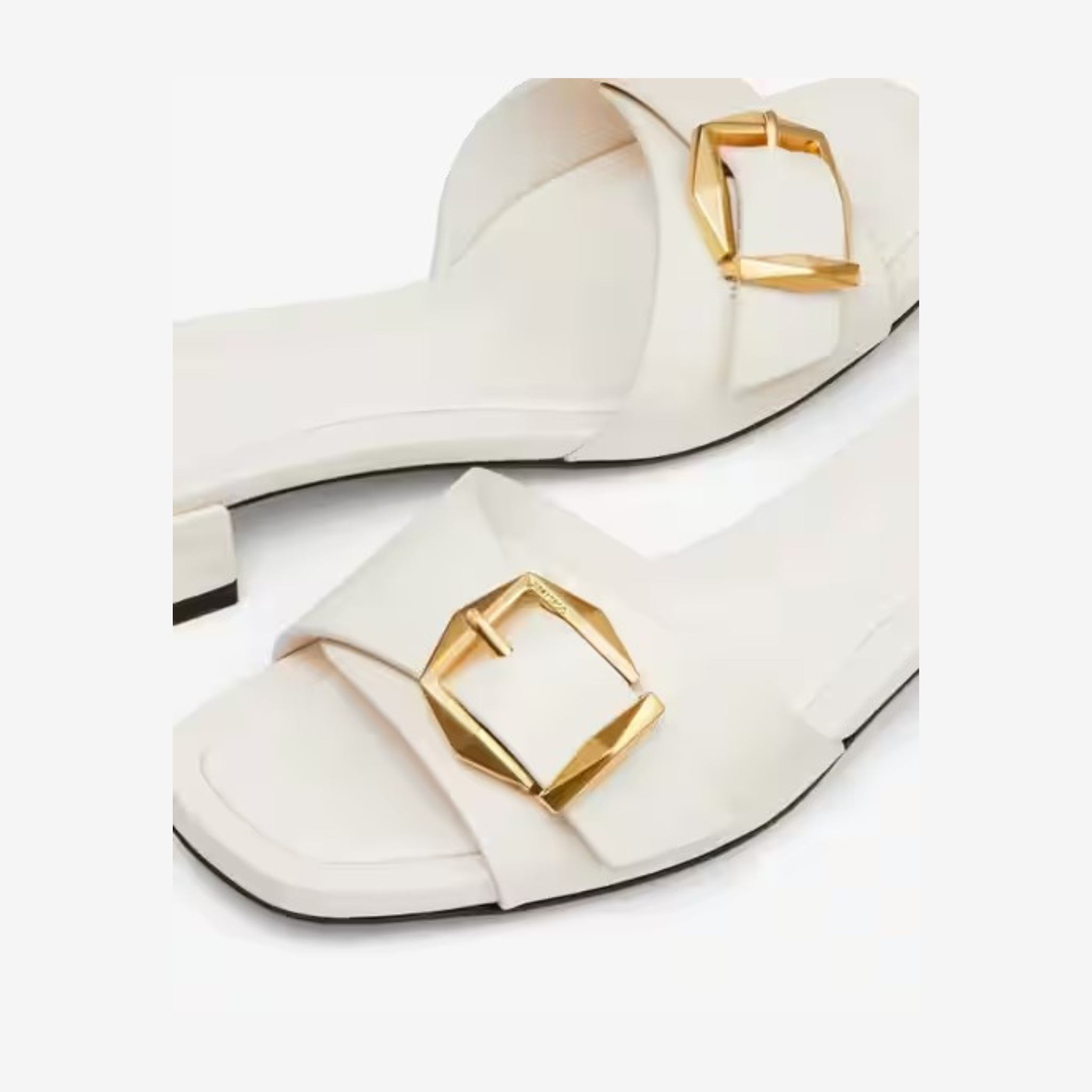 JIMMY CHOO Hawke Leather Flat Sandals