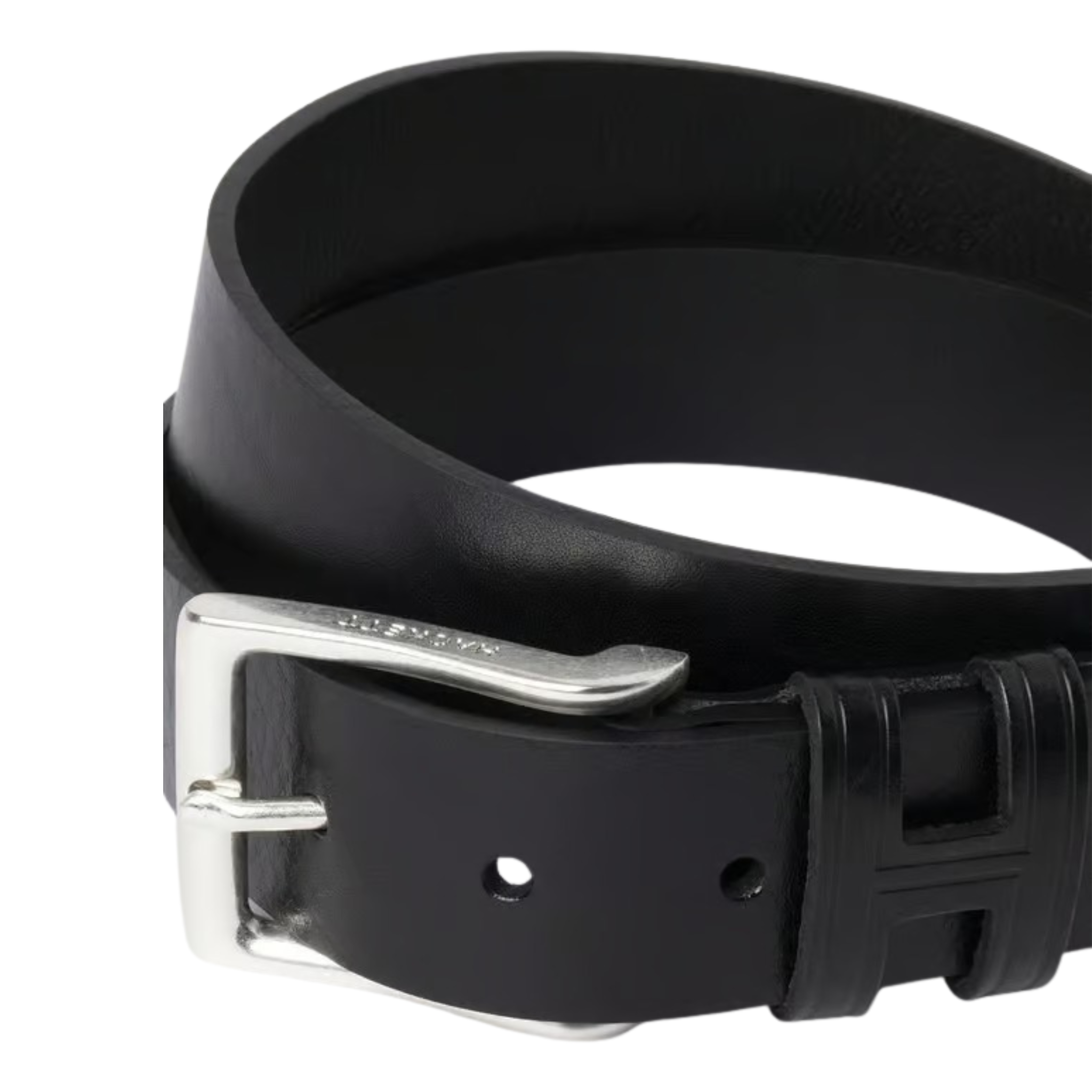 Hackett London Black Casual H Keeper Leather Belt
