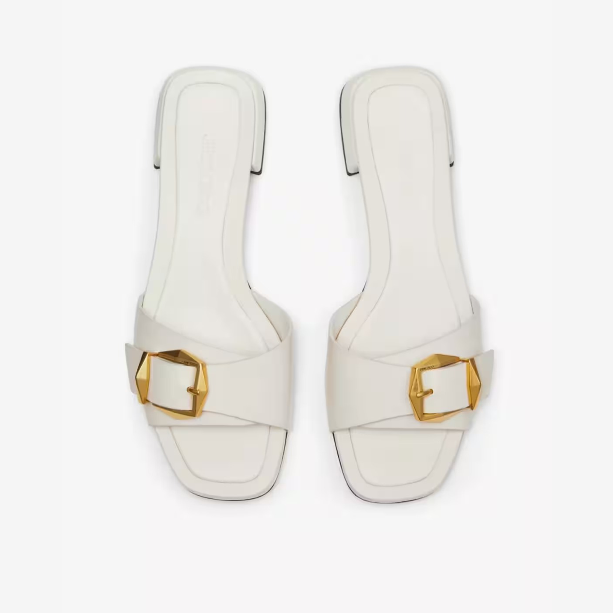 JIMMY CHOO Hawke Leather Flat Sandals