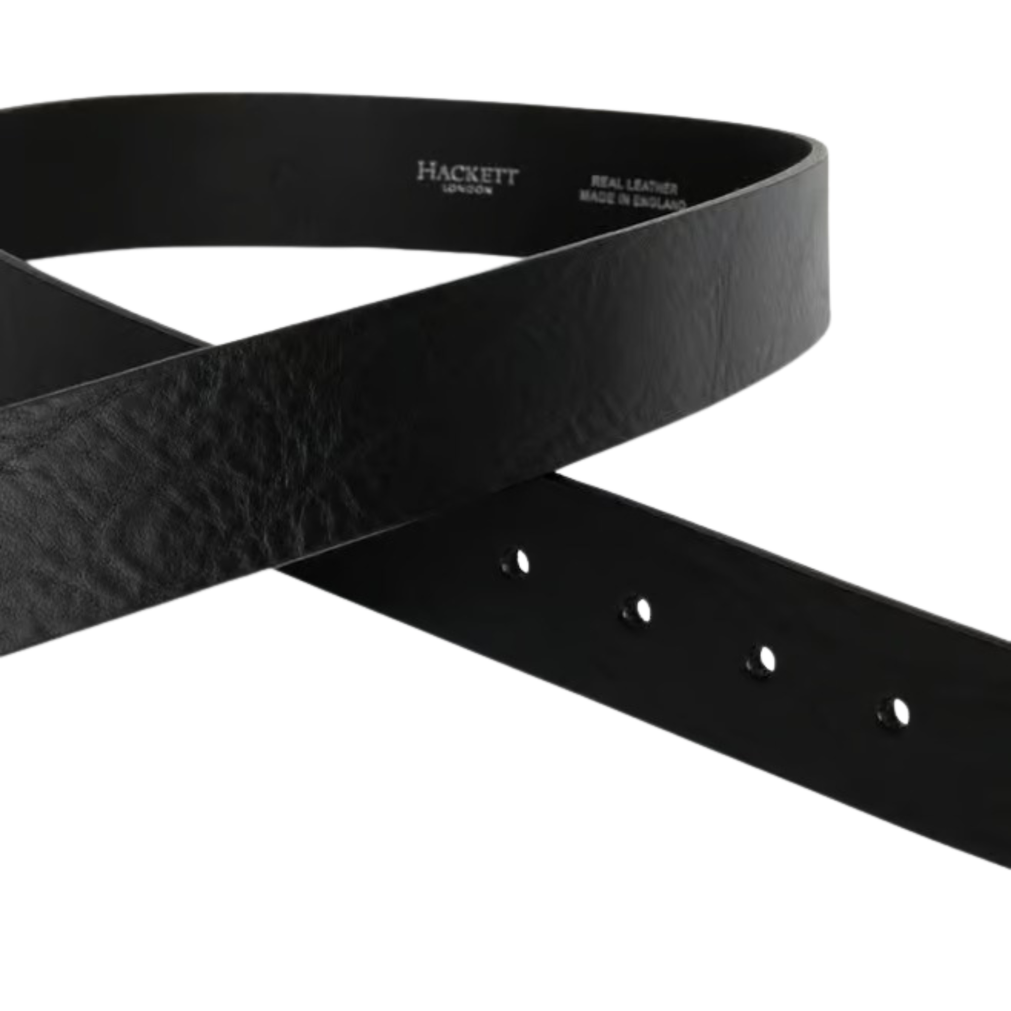 Hackett London Black Casual H Keeper Leather Belt