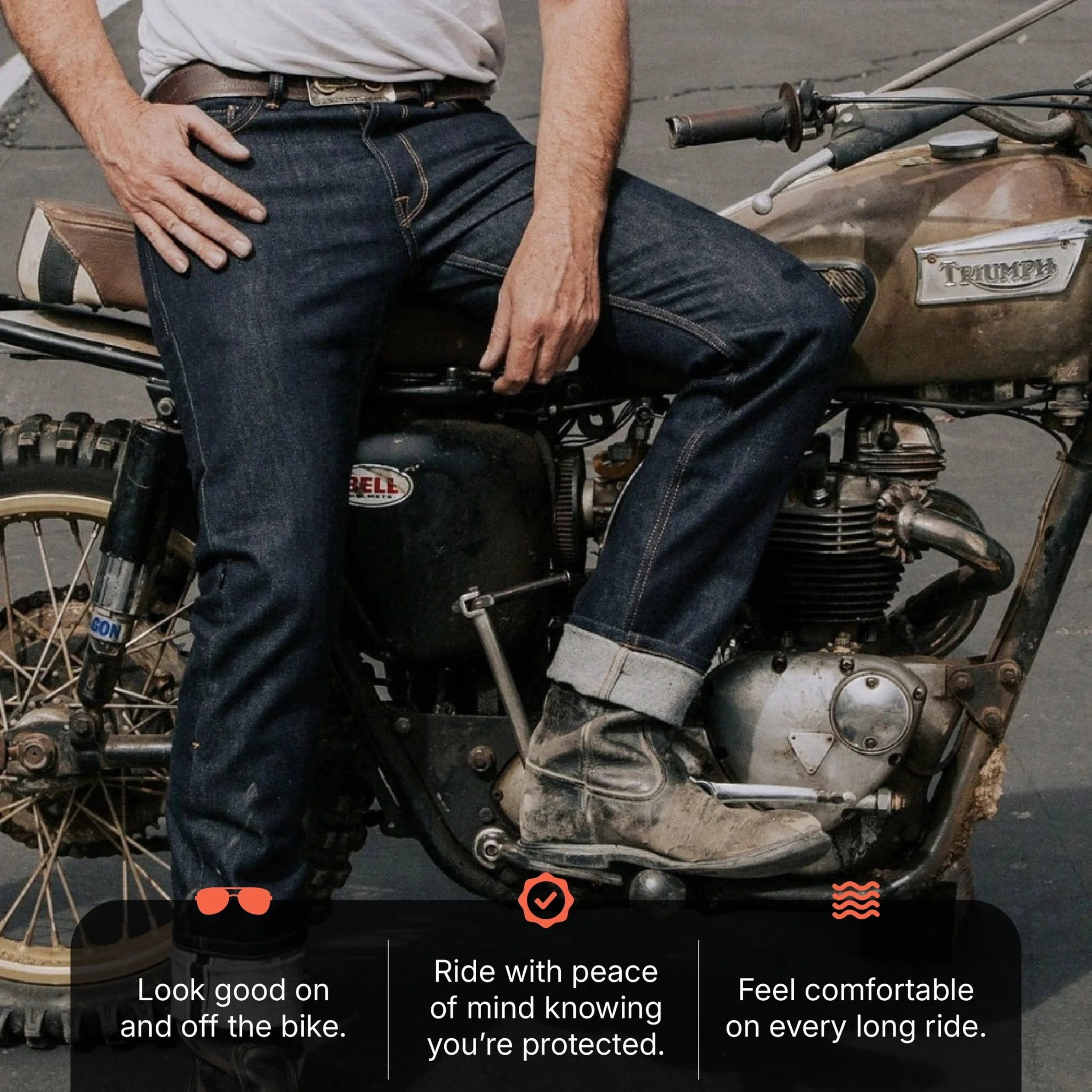 Tobacco Motorwear American Archetype Straight Fit Riding Jeans