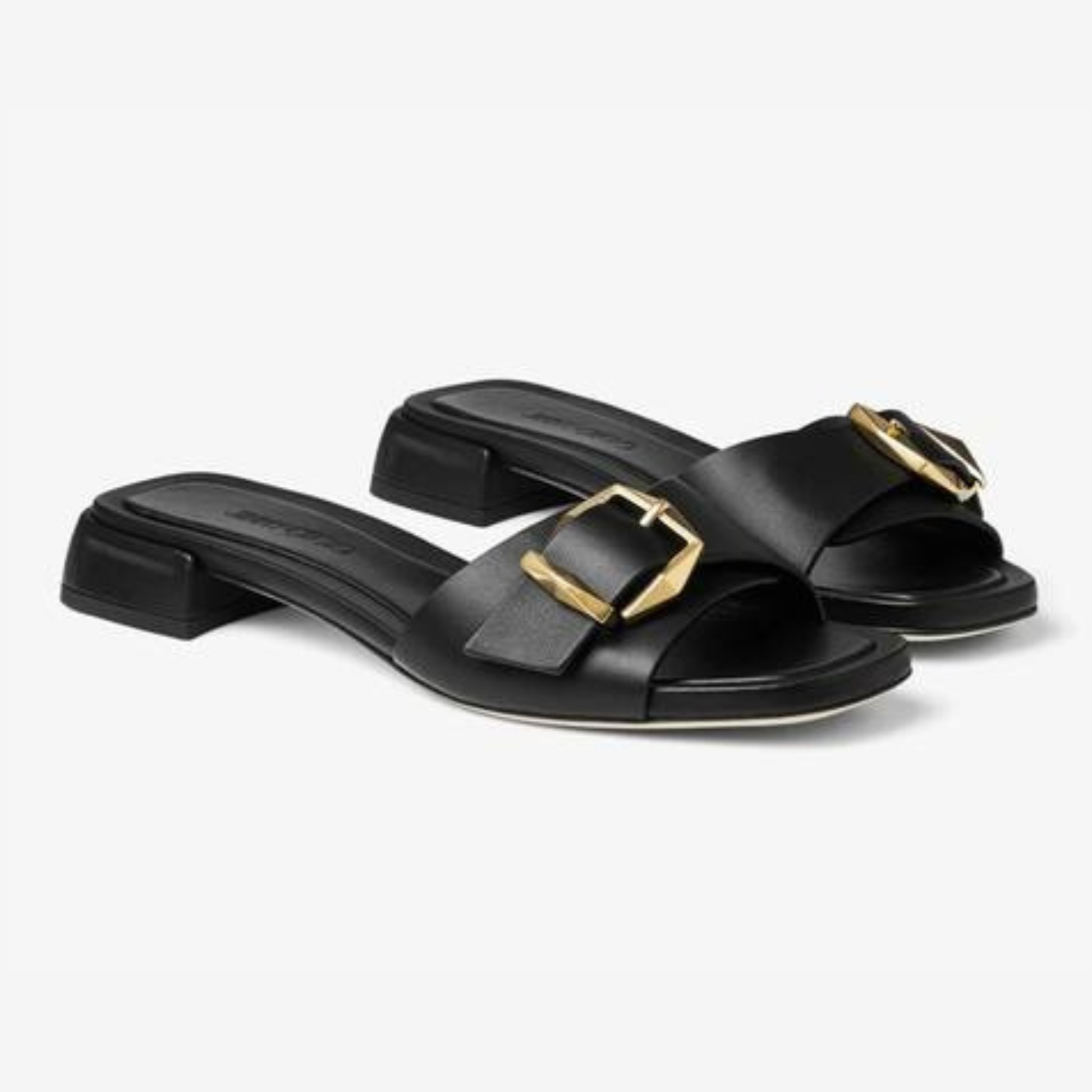 JIMMY CHOO Hawke Leather Flat Sandals