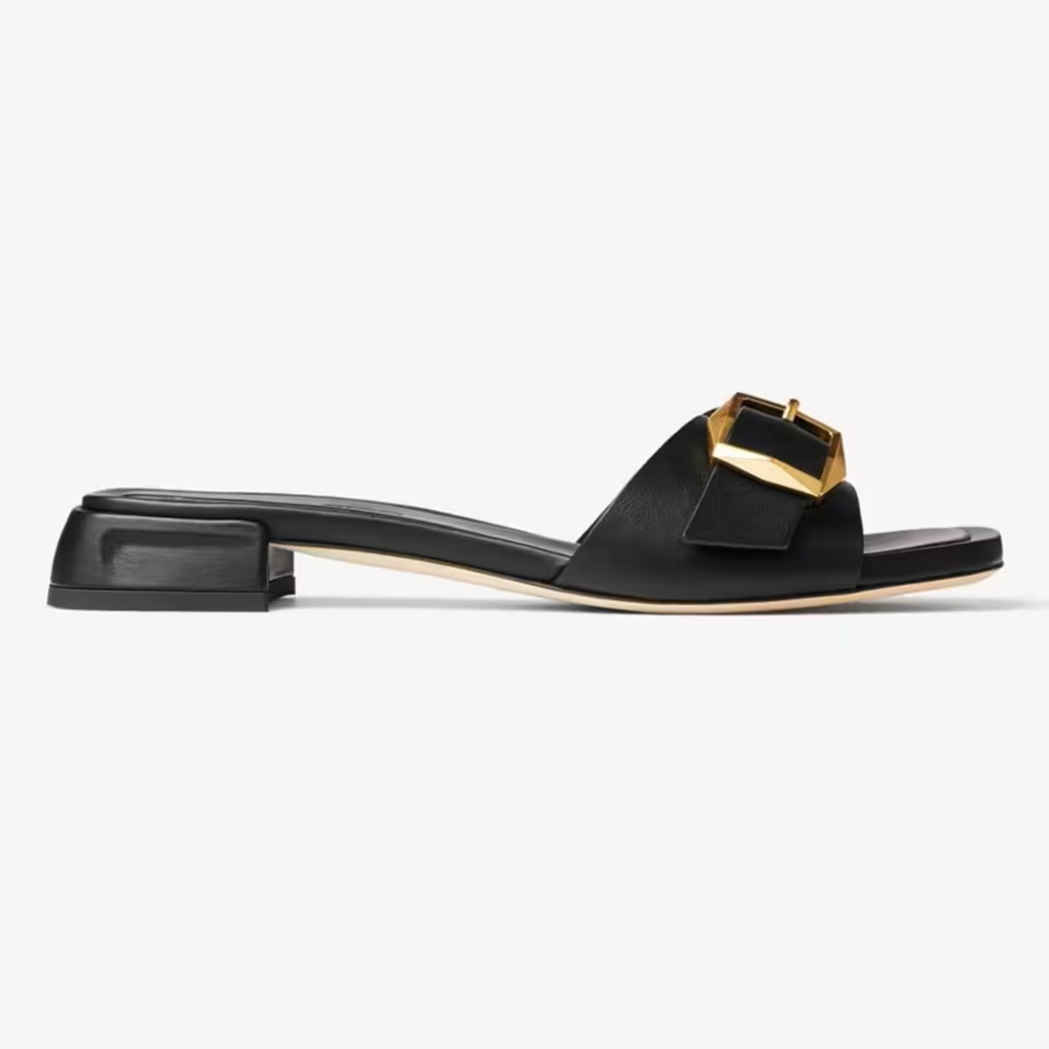 JIMMY CHOO Hawke Leather Flat Sandals