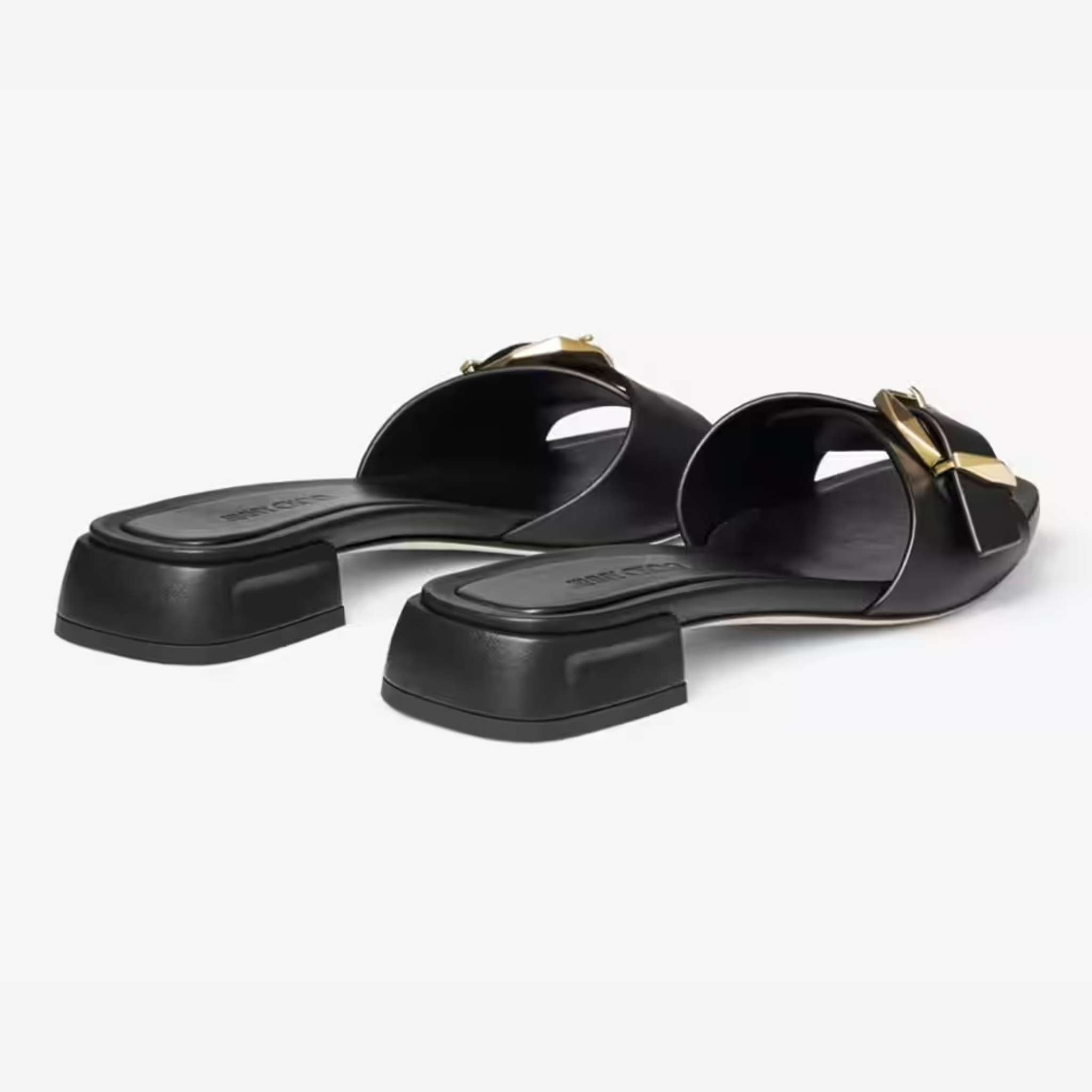 JIMMY CHOO Hawke Leather Flat Sandals