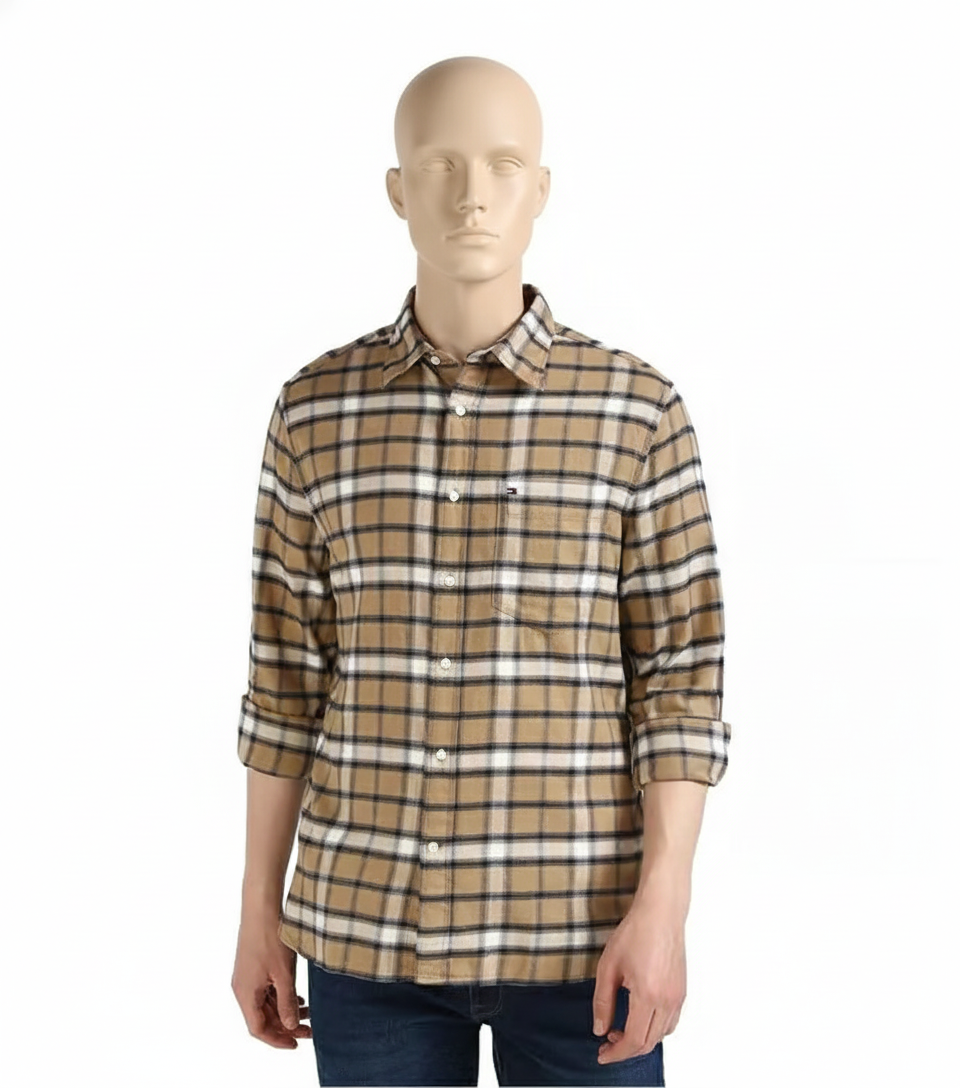 TOMMY HILFIGER Safari Canvas Checks Regular Fit Shirt