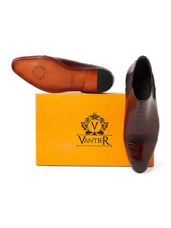 VANTIER SHOES Chukka Croc Boot Brown