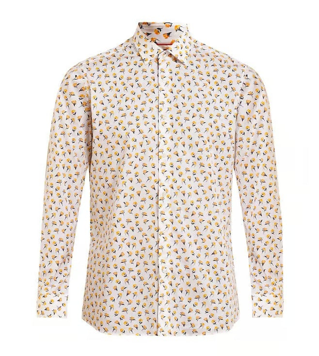 Hugo White Floral Print Shirt